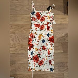 Forever 21 Floral Knit Dress - Red, Blue, Yellow on White